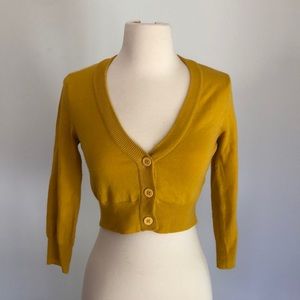 ModCloth Dream of the Crop Cardigan Mustard Medium